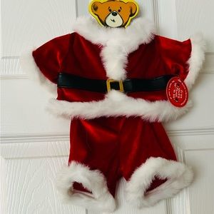 Authentic Build a Bear Santa Claus two pc Velvet n fur suit